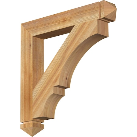 Balboa Arts & Crafts Rough Sawn Bracket, Western Red Cedar, 4W X 28D X 28H